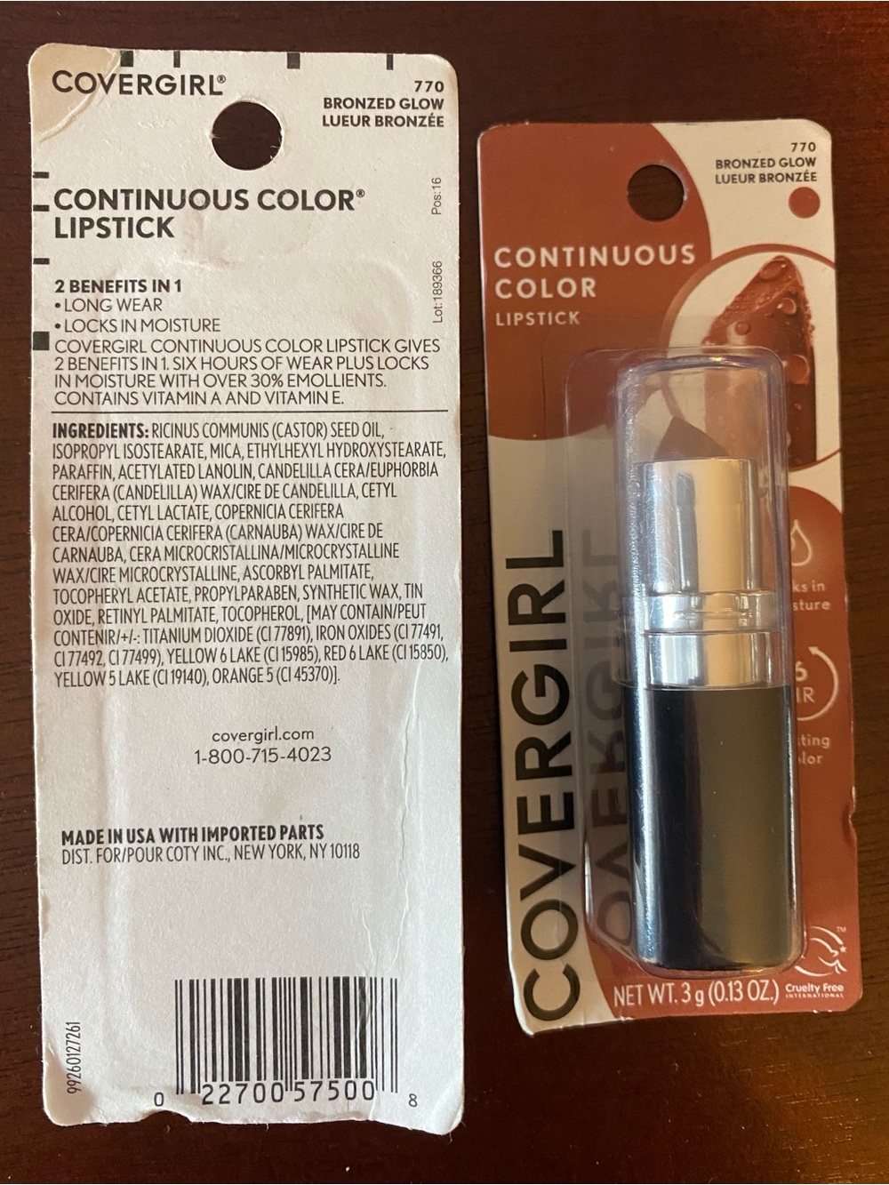 COVERGIRL Lipstick in Bronzed Brown - set of 2 - Picture 2 of 4